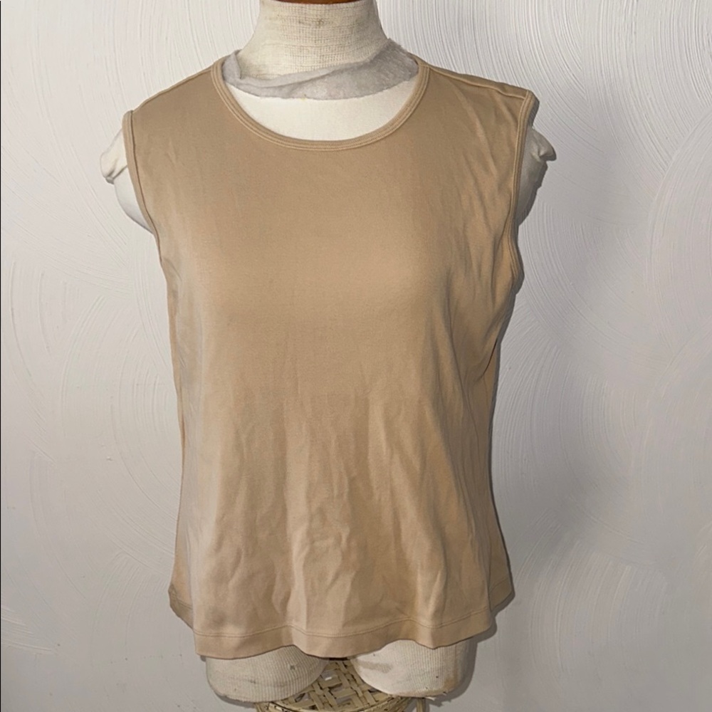 Land's End Tank top Beige Sz L Cotton blend
